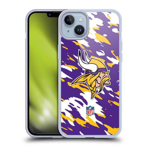 NFL Minnesota Vikings Logo Camou Soft Gel Case for Apple iPhone 14 Plus