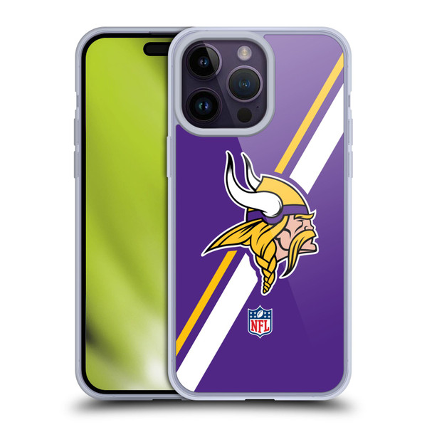 NFL Minnesota Vikings Logo Stripes Soft Gel Case for Apple iPhone 14 Pro Max