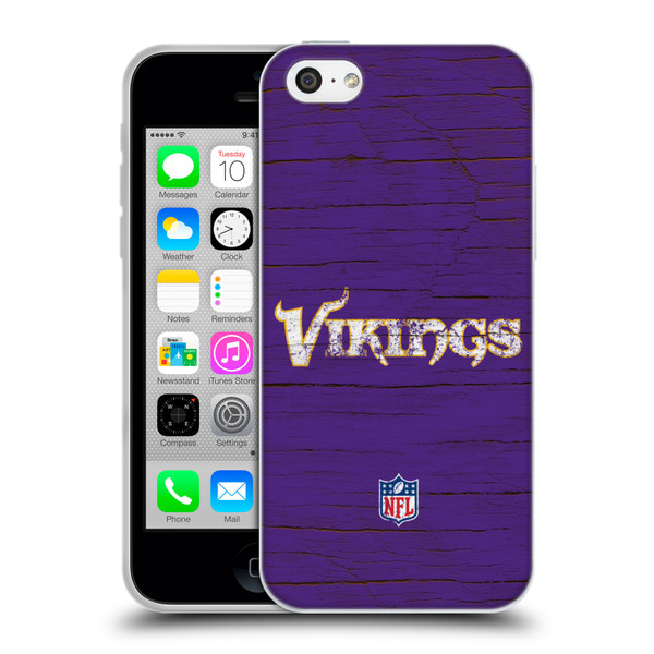 NFL Minnesota Vikings Logo Distressed Look Soft Gel Case for Apple iPhone 5c