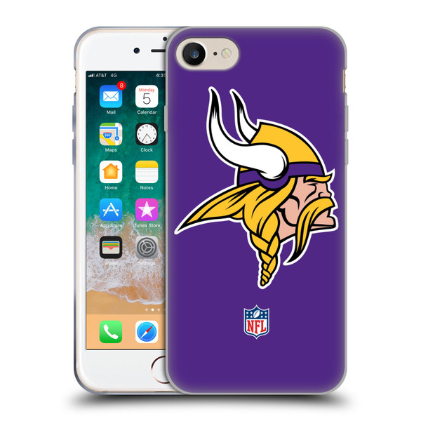 NFL Minnesota Vikings Logo Plain Soft Gel Case for Apple iPhone 7 / 8 / SE 2020 & 2022