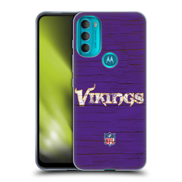 NFL Minnesota Vikings Logo Distressed Look Soft Gel Case for Motorola Moto G71 5G