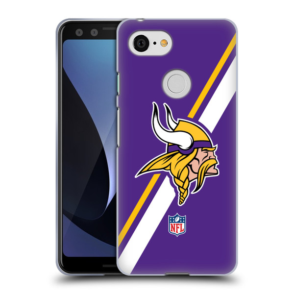 NFL Minnesota Vikings Logo Stripes Soft Gel Case for Google Pixel 3