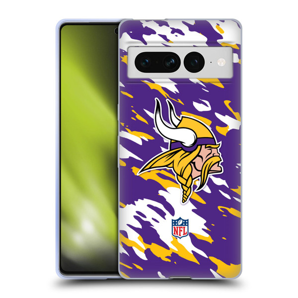 NFL Minnesota Vikings Logo Camou Soft Gel Case for Google Pixel 7 Pro