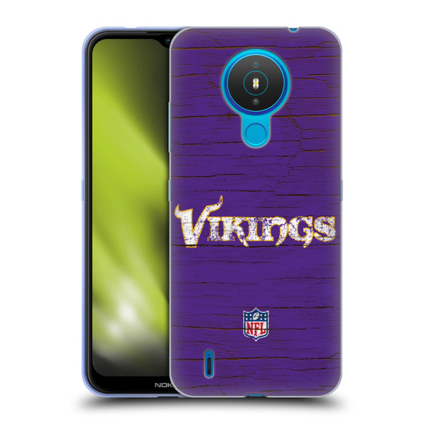 NFL Minnesota Vikings Logo Distressed Look Soft Gel Case for Nokia 1.4