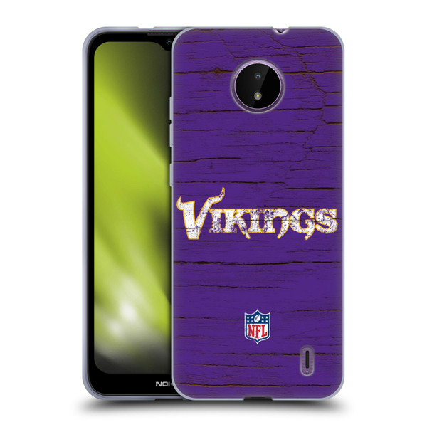 NFL Minnesota Vikings Logo Distressed Look Soft Gel Case for Nokia C10 / C20