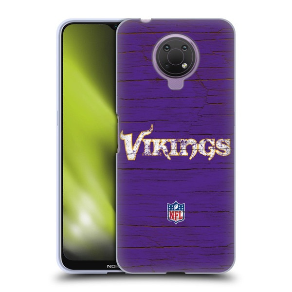 NFL Minnesota Vikings Logo Distressed Look Soft Gel Case for Nokia G10