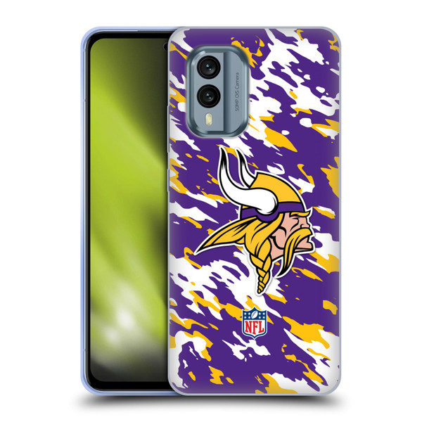NFL Minnesota Vikings Logo Camou Soft Gel Case for Nokia X30