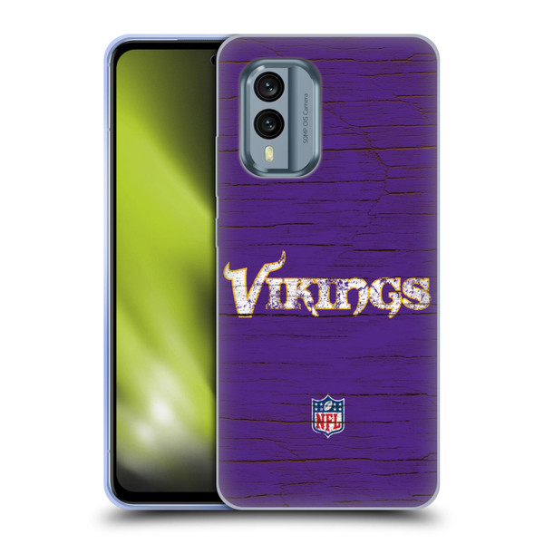 NFL Minnesota Vikings Logo Distressed Look Soft Gel Case for Nokia X30