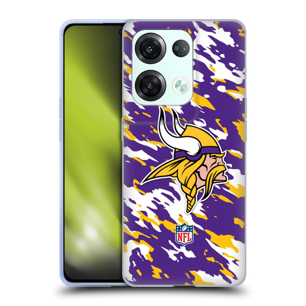 NFL Minnesota Vikings Logo Camou Soft Gel Case for OPPO Reno8 Pro