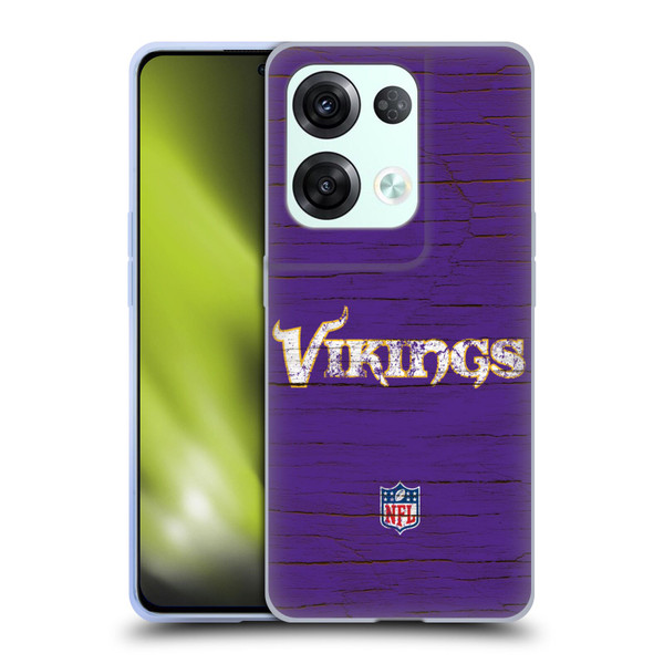 NFL Minnesota Vikings Logo Distressed Look Soft Gel Case for OPPO Reno8 Pro