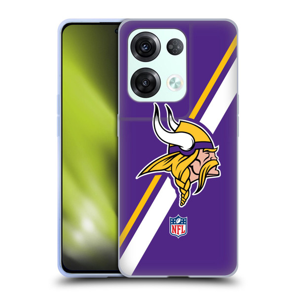 NFL Minnesota Vikings Logo Stripes Soft Gel Case for OPPO Reno8 Pro