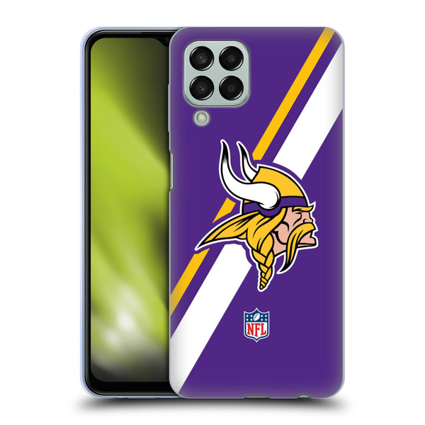 NFL Minnesota Vikings Logo Stripes Soft Gel Case for Samsung Galaxy M33 (2022)