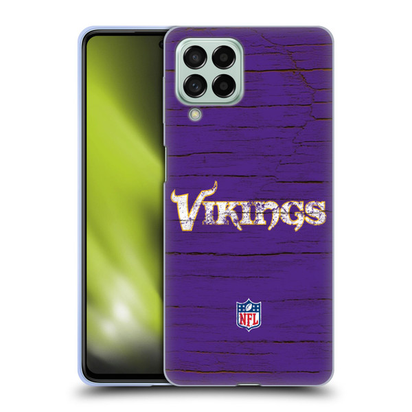 NFL Minnesota Vikings Logo Distressed Look Soft Gel Case for Samsung Galaxy M53 (2022)