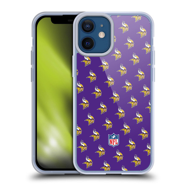 NFL Minnesota Vikings Artwork Patterns Soft Gel Case for Apple iPhone 12 Mini