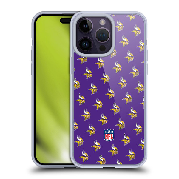 NFL Minnesota Vikings Artwork Patterns Soft Gel Case for Apple iPhone 14 Pro Max