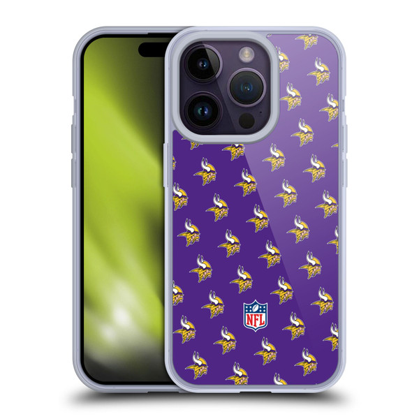 NFL Minnesota Vikings Artwork Patterns Soft Gel Case for Apple iPhone 14 Pro