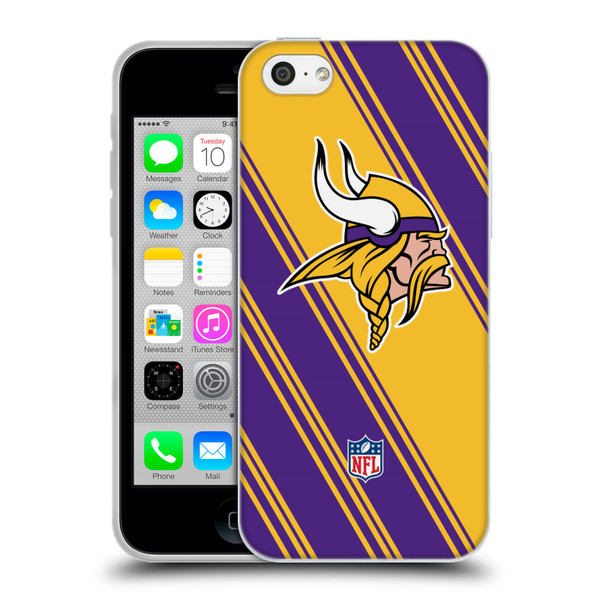 NFL Minnesota Vikings Artwork Stripes Soft Gel Case for Apple iPhone 5c