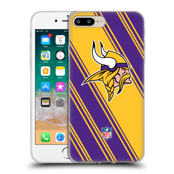 NFL Minnesota Vikings Artwork Stripes Soft Gel Case for Apple iPhone 7 Plus / iPhone 8 Plus