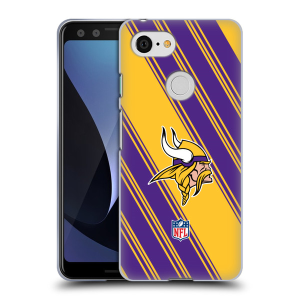 NFL Minnesota Vikings Artwork Stripes Soft Gel Case for Google Pixel 3