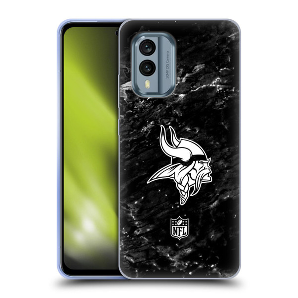 NFL Minnesota Vikings Artwork Marble Soft Gel Case for Nokia X30