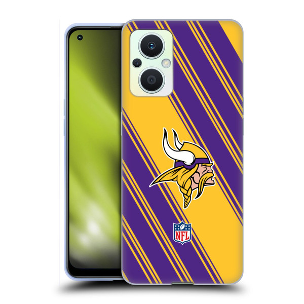 NFL Minnesota Vikings Artwork Stripes Soft Gel Case for OPPO Reno8 Lite