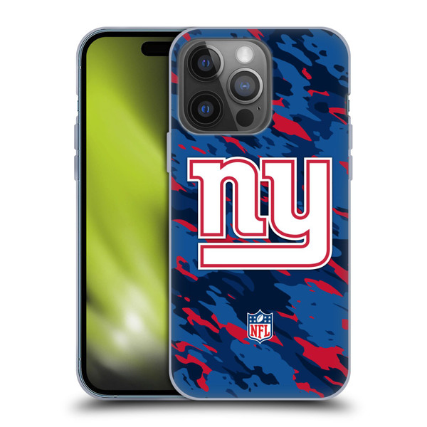 NFL New York Giants Logo Camou Soft Gel Case for Apple iPhone 14 Pro