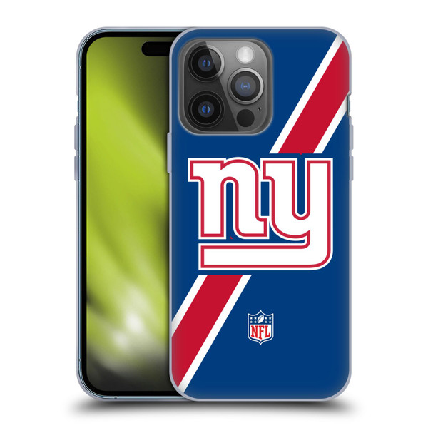 NFL New York Giants Logo Stripes Soft Gel Case for Apple iPhone 14 Pro