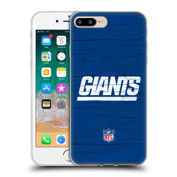 NFL New York Giants Logo Distressed Look Soft Gel Case for Apple iPhone 7 Plus / iPhone 8 Plus
