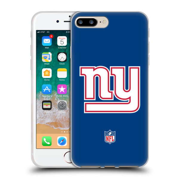 NFL New York Giants Logo Plain Soft Gel Case for Apple iPhone 7 Plus / iPhone 8 Plus