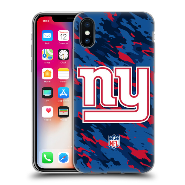 NFL New York Giants Logo Camou Soft Gel Case for Apple iPhone X / iPhone XS