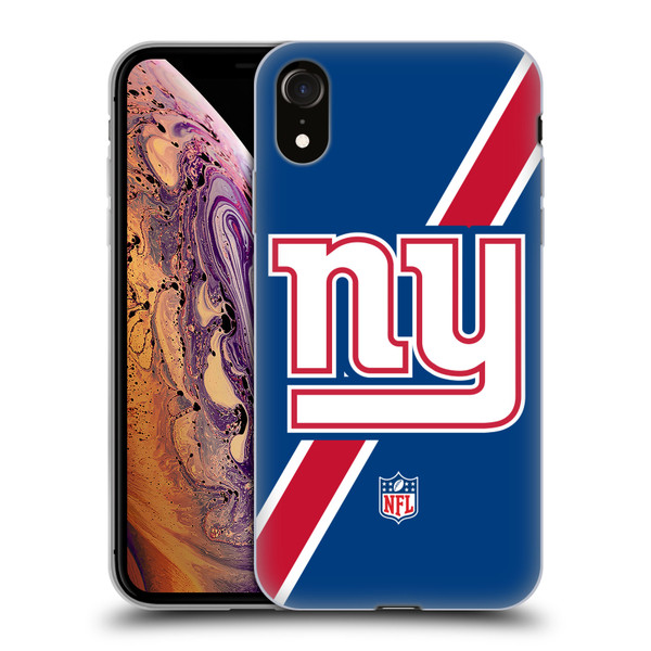 NFL New York Giants Logo Stripes Soft Gel Case for Apple iPhone XR