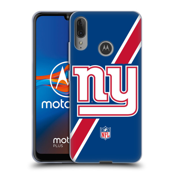 NFL New York Giants Logo Stripes Soft Gel Case for Motorola Moto E6 Plus