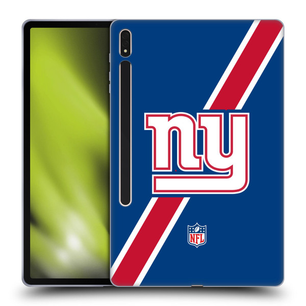 NFL New York Giants Logo Stripes Soft Gel Case for Samsung Galaxy Tab S8 Plus