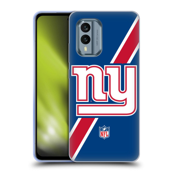 NFL New York Giants Logo Stripes Soft Gel Case for Nokia X30