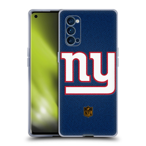 NFL New York Giants Logo Football Soft Gel Case for OPPO Reno 4 Pro 5G