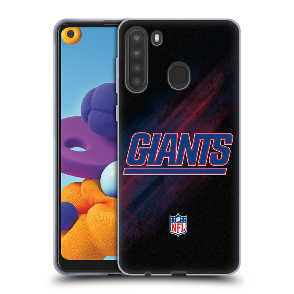 NFL New York Giants Logo Blur Soft Gel Case for Samsung Galaxy A21 (2020)