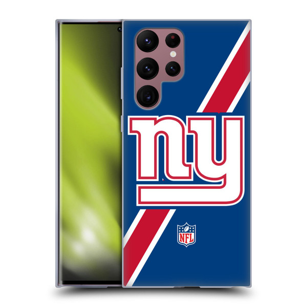 NFL New York Giants Logo Stripes Soft Gel Case for Samsung Galaxy S22 Ultra 5G