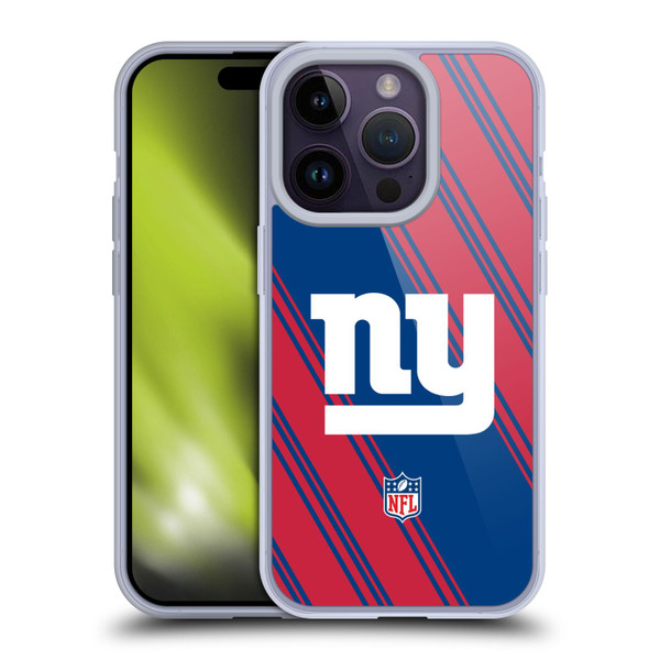 NFL New York Giants Artwork Stripes Soft Gel Case for Apple iPhone 14 Pro