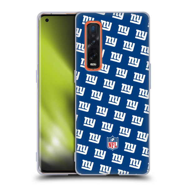 NFL New York Giants Artwork Patterns Soft Gel Case for OPPO Find X2 Pro 5G
