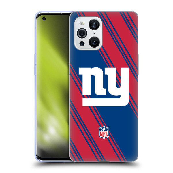 NFL New York Giants Artwork Stripes Soft Gel Case for OPPO Find X3 / Pro