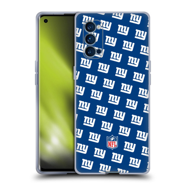 NFL New York Giants Artwork Patterns Soft Gel Case for OPPO Reno 4 Pro 5G