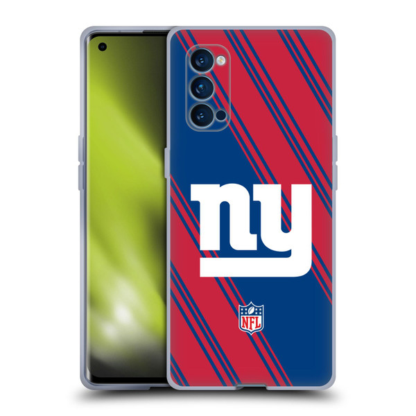 NFL New York Giants Artwork Stripes Soft Gel Case for OPPO Reno 4 Pro 5G