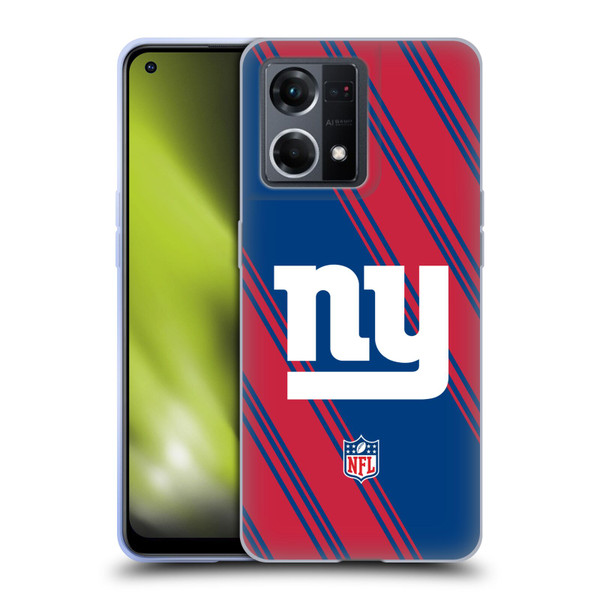 NFL New York Giants Artwork Stripes Soft Gel Case for OPPO Reno8 4G