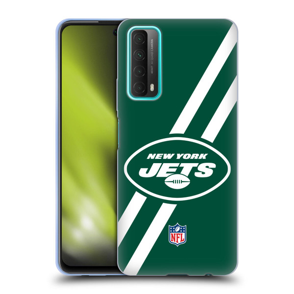 NFL New York Jets Logo Stripes Soft Gel Case for Huawei P Smart (2021)
