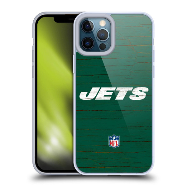 NFL New York Jets Logo Distressed Look Soft Gel Case for Apple iPhone 12 Pro Max