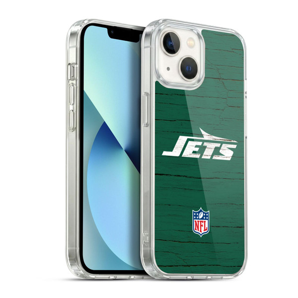 NFL New York Jets Logo Distressed Look Soft Gel Case for Apple iPhone 13
