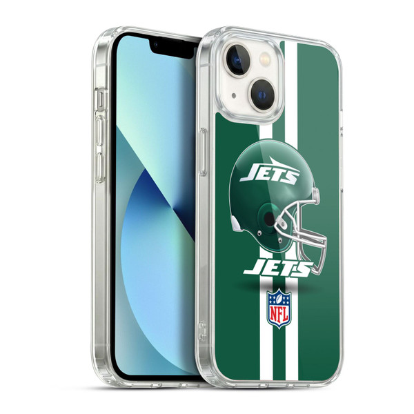NFL New York Jets Logo Helmet Soft Gel Case for Apple iPhone 13