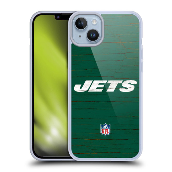 NFL New York Jets Logo Distressed Look Soft Gel Case for Apple iPhone 14 Plus