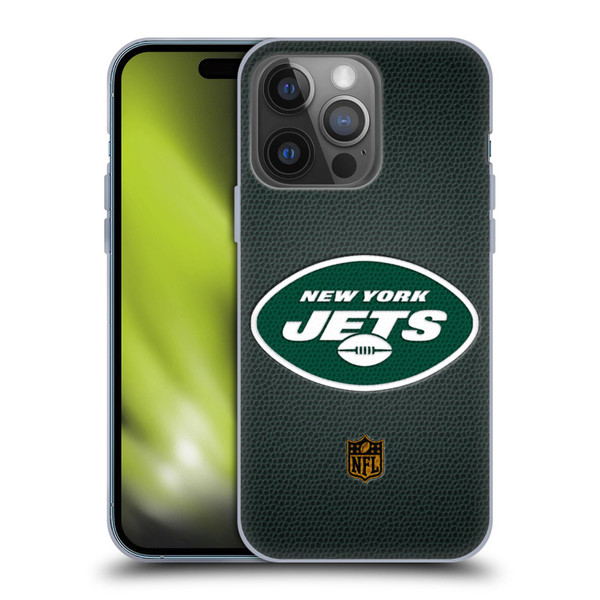 NFL New York Jets Logo Football Soft Gel Case for Apple iPhone 14 Pro