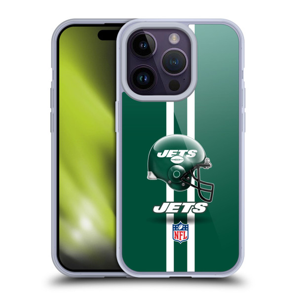 NFL New York Jets Logo Helmet Soft Gel Case for Apple iPhone 14 Pro